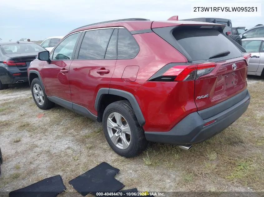 2020 Toyota Rav4 Xle/Xle Premium VIN: 2T3W1RFV5LW095251 Lot: 40494470