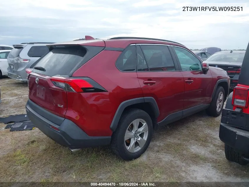 2020 Toyota Rav4 Xle/Xle Premium VIN: 2T3W1RFV5LW095251 Lot: 40494470