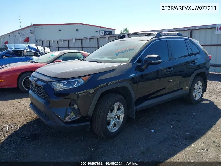 2020 Toyota Rav4 Hybrid Xle VIN: 2T3RWRFVXLW077911 Lot: 40497912