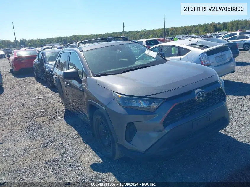 2020 Toyota Rav4 Le VIN: 2T3H1RFV2LW058800 Lot: 40511957