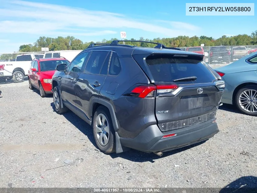 2020 Toyota Rav4 Le VIN: 2T3H1RFV2LW058800 Lot: 40511957