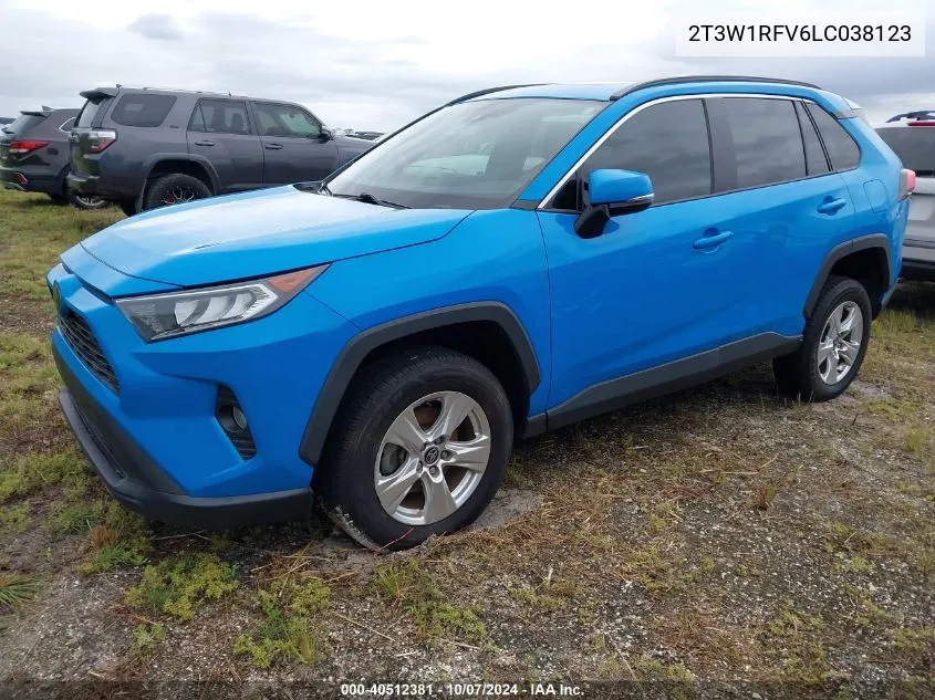 2020 Toyota Rav4 Xle/Xle Premium VIN: 2T3W1RFV6LC038123 Lot: 40512381