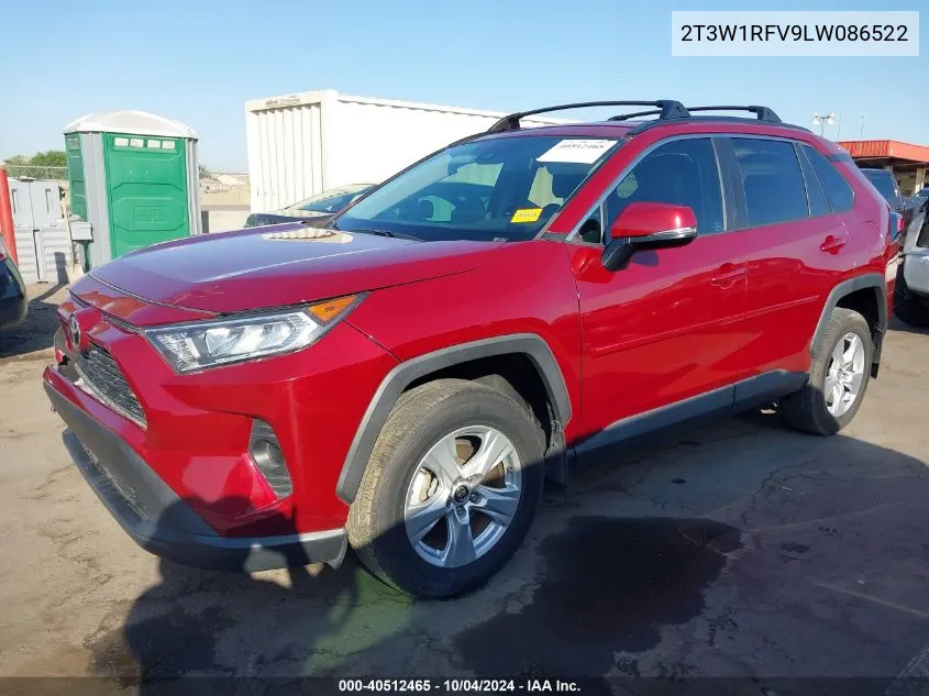 2020 Toyota Rav4 Xle VIN: 2T3W1RFV9LW086522 Lot: 40512465