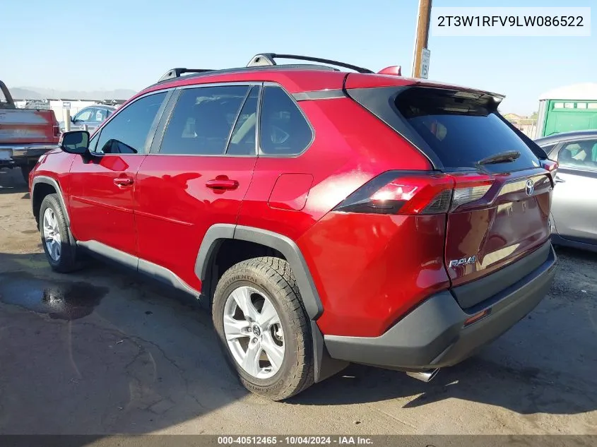 2020 Toyota Rav4 Xle VIN: 2T3W1RFV9LW086522 Lot: 40512465