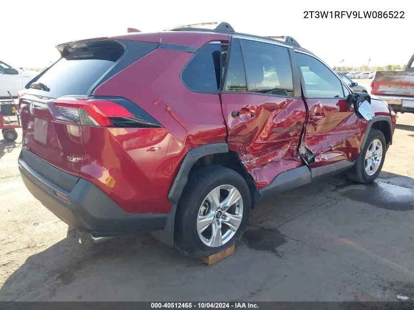 2020 Toyota Rav4 Xle VIN: 2T3W1RFV9LW086522 Lot: 40512465