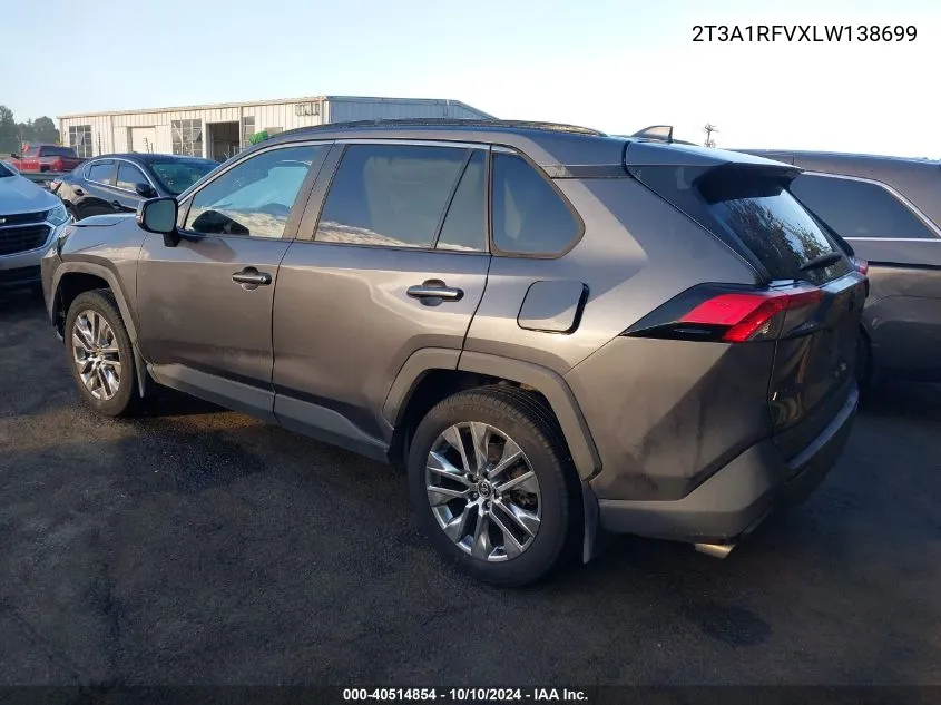 2020 Toyota Rav4 Xle Premium VIN: 2T3A1RFVXLW138699 Lot: 40514854