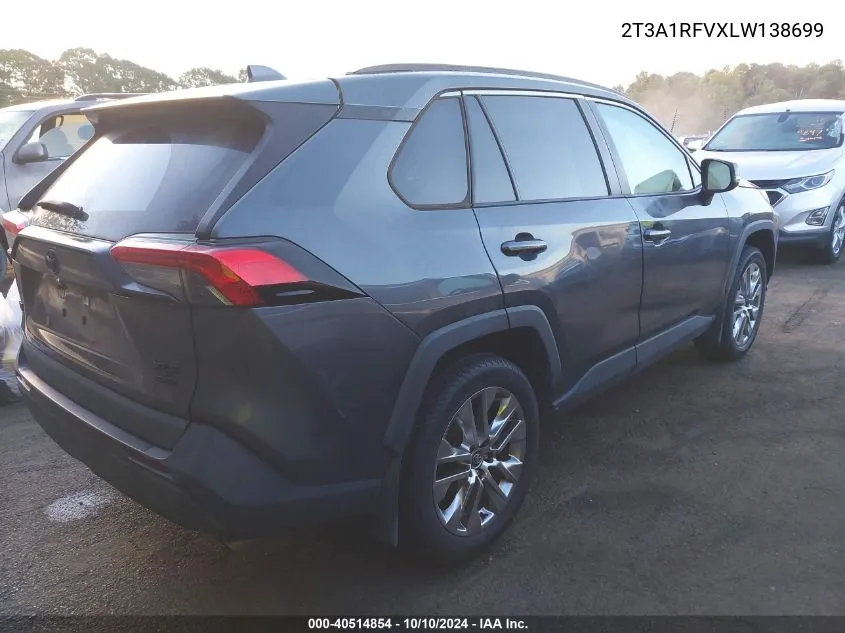 2020 Toyota Rav4 Xle Premium VIN: 2T3A1RFVXLW138699 Lot: 40514854