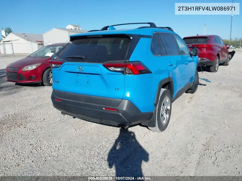 2020 Toyota Rav4 Le VIN: 2T3H1RFV4LW086971 Lot: 40528635