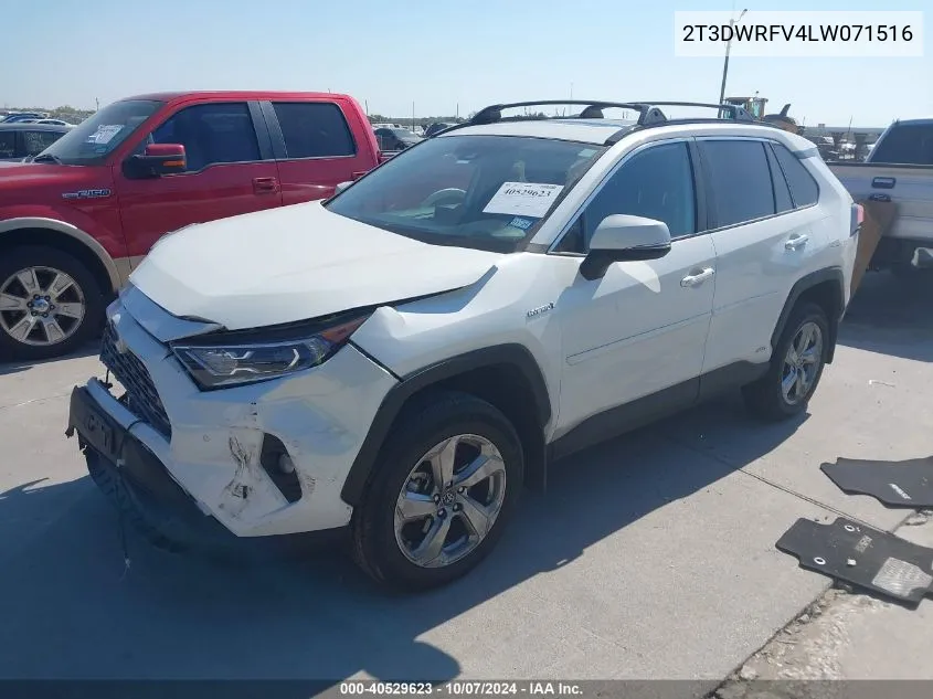 2020 Toyota Rav4 Limited VIN: 2T3DWRFV4LW071516 Lot: 40529623