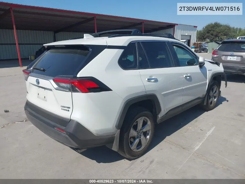 2020 Toyota Rav4 Limited VIN: 2T3DWRFV4LW071516 Lot: 40529623