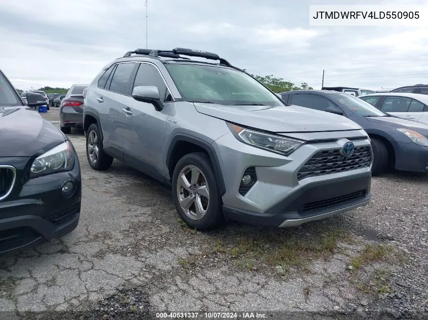 2020 Toyota Rav4 Limited VIN: JTMDWRFV4LD550905 Lot: 40531337