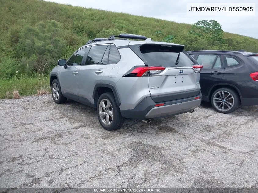 2020 Toyota Rav4 Limited VIN: JTMDWRFV4LD550905 Lot: 40531337