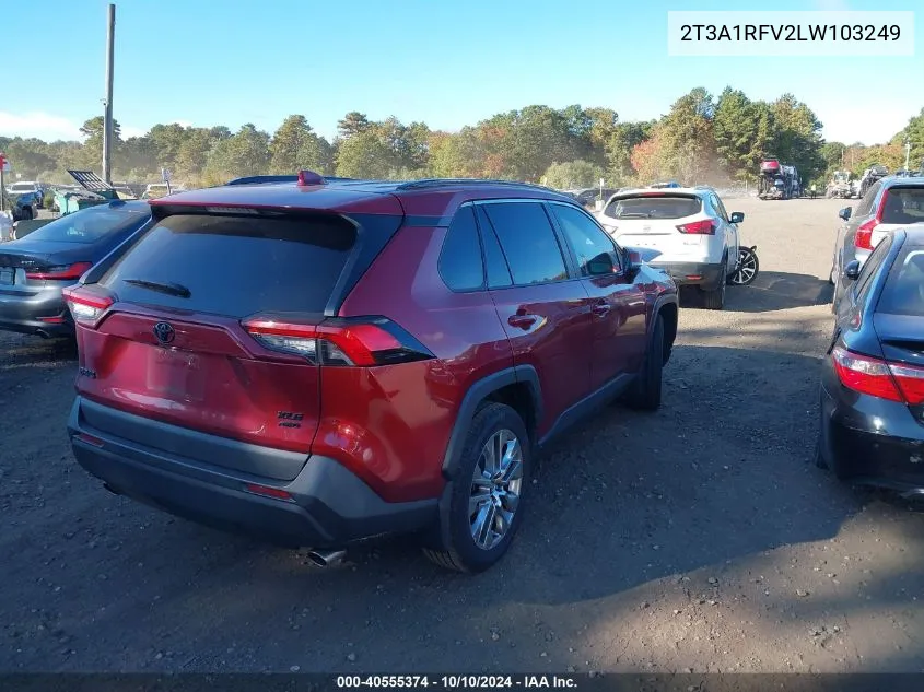 2020 Toyota Rav4 Xle Premium VIN: 2T3A1RFV2LW103249 Lot: 40555374