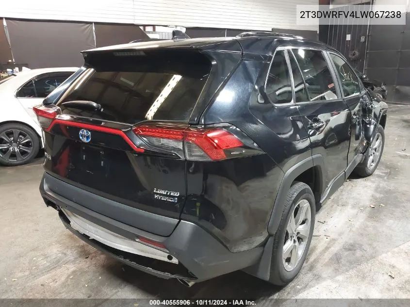 2020 Toyota Rav4 Hybrid Limited VIN: 2T3DWRFV4LW067238 Lot: 40555906