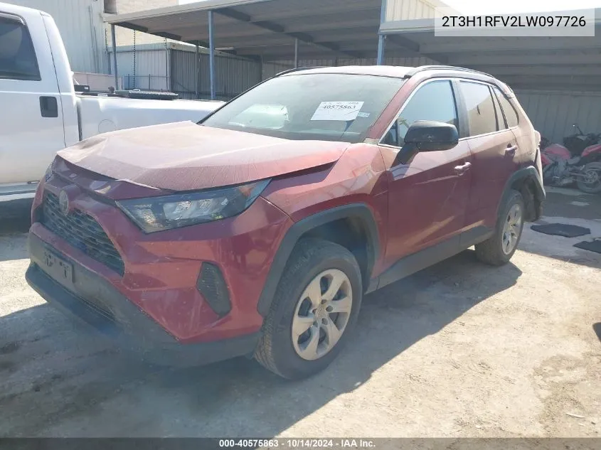 2020 Toyota Rav4 Le VIN: 2T3H1RFV2LW097726 Lot: 40575863