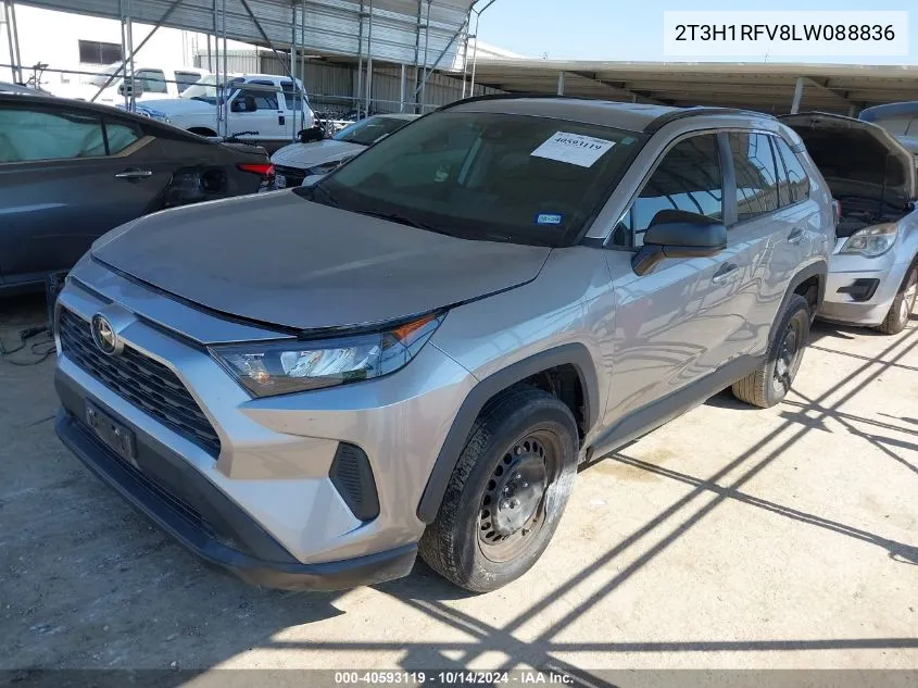 2020 Toyota Rav4 Le VIN: 2T3H1RFV8LW088836 Lot: 40593119