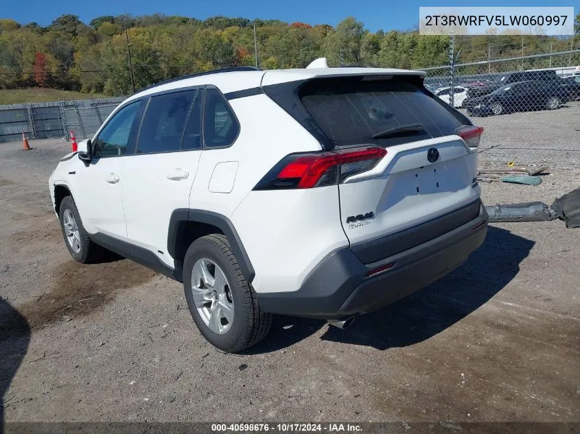 2020 Toyota Rav4 Hybrid Xle VIN: 2T3RWRFV5LW060997 Lot: 40598676