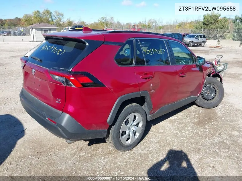 2020 Toyota Rav4 Le VIN: 2T3F1RFV2LW095658 Lot: 40599087