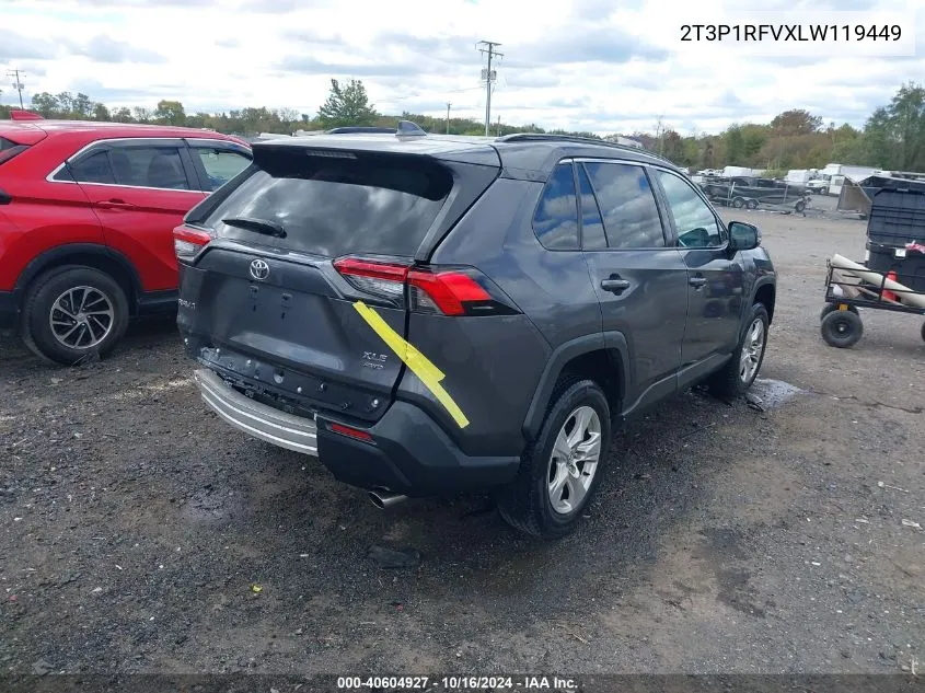 2020 Toyota Rav4 Xle VIN: 2T3P1RFVXLW119449 Lot: 40604927