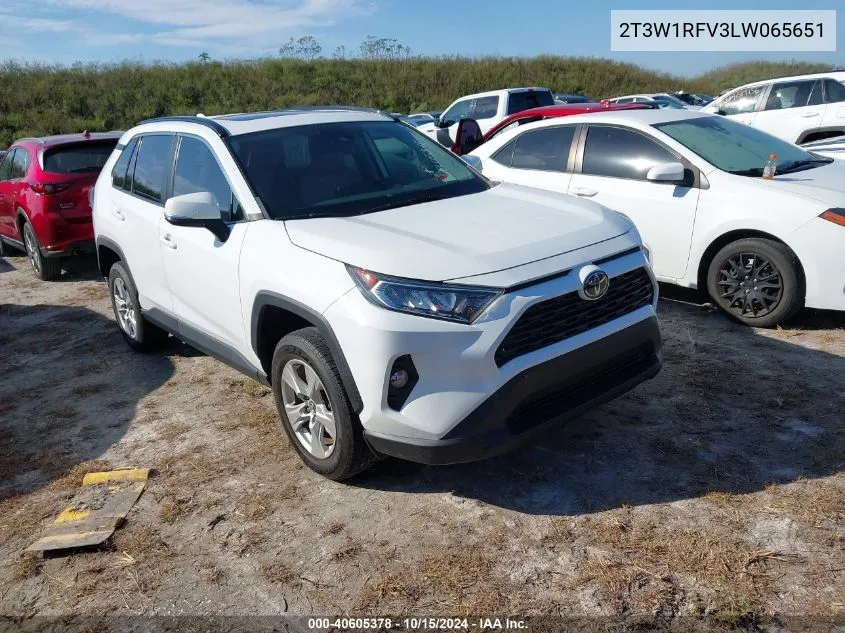 2020 Toyota Rav4 Xle VIN: 2T3W1RFV3LW065651 Lot: 40605378