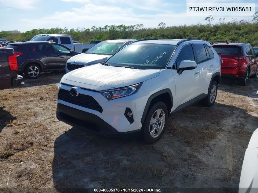 2020 Toyota Rav4 Xle VIN: 2T3W1RFV3LW065651 Lot: 40605378