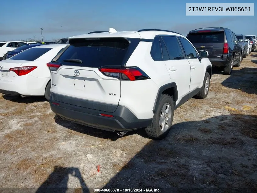 2020 Toyota Rav4 Xle VIN: 2T3W1RFV3LW065651 Lot: 40605378