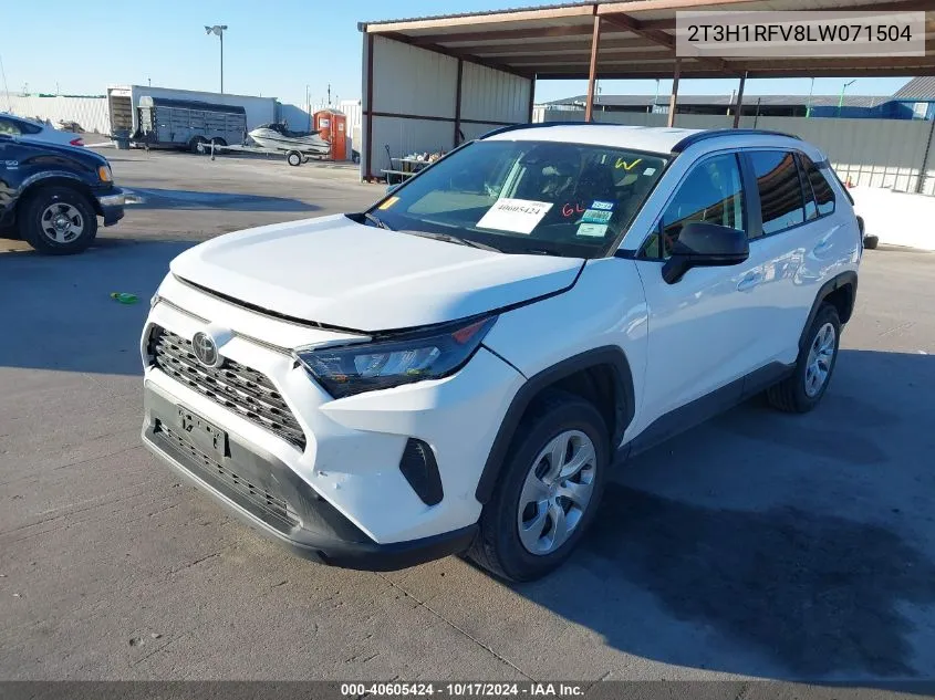 2020 Toyota Rav4 Le VIN: 2T3H1RFV8LW071504 Lot: 40605424