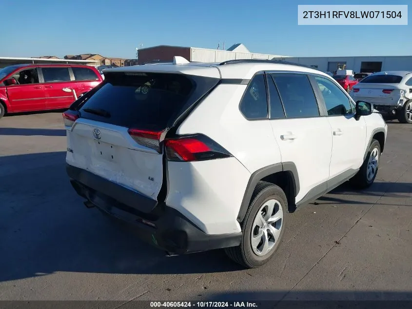 2020 Toyota Rav4 Le VIN: 2T3H1RFV8LW071504 Lot: 40605424