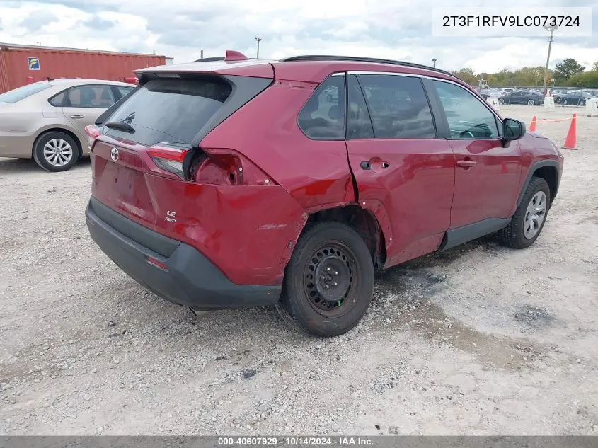 2020 Toyota Rav4 Le VIN: 2T3F1RFV9LC073724 Lot: 40607929