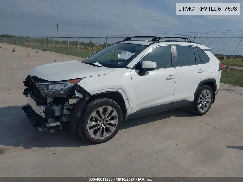 2020 Toyota Rav4 Xle Premium VIN: JTMC1RFV1LD517693 Lot: 40611208