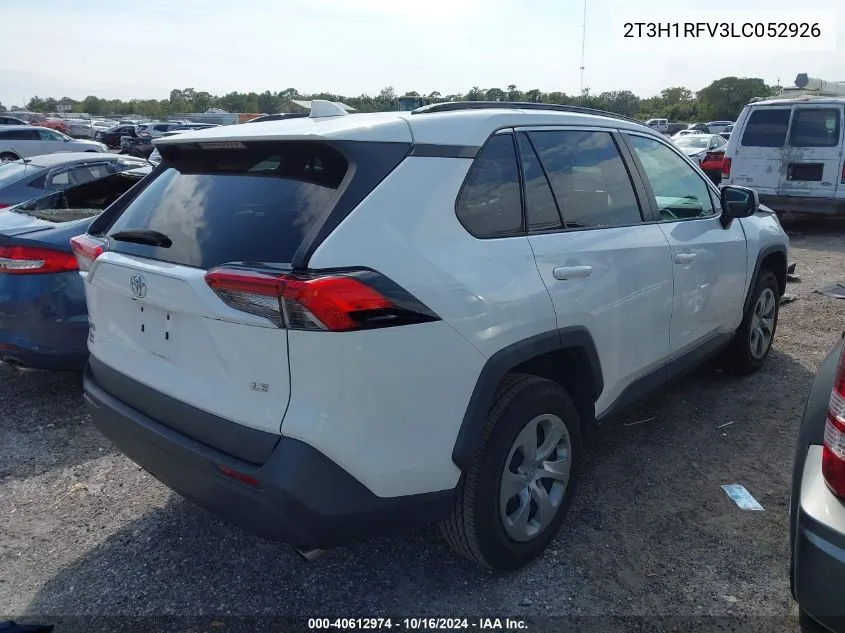 2020 Toyota Rav4 Le VIN: 2T3H1RFV3LC052926 Lot: 40612974