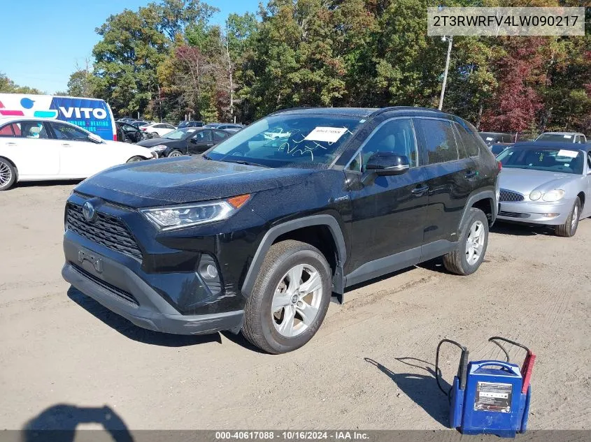 2020 Toyota Rav4 Hybrid Xle VIN: 2T3RWRFV4LW090217 Lot: 40617088