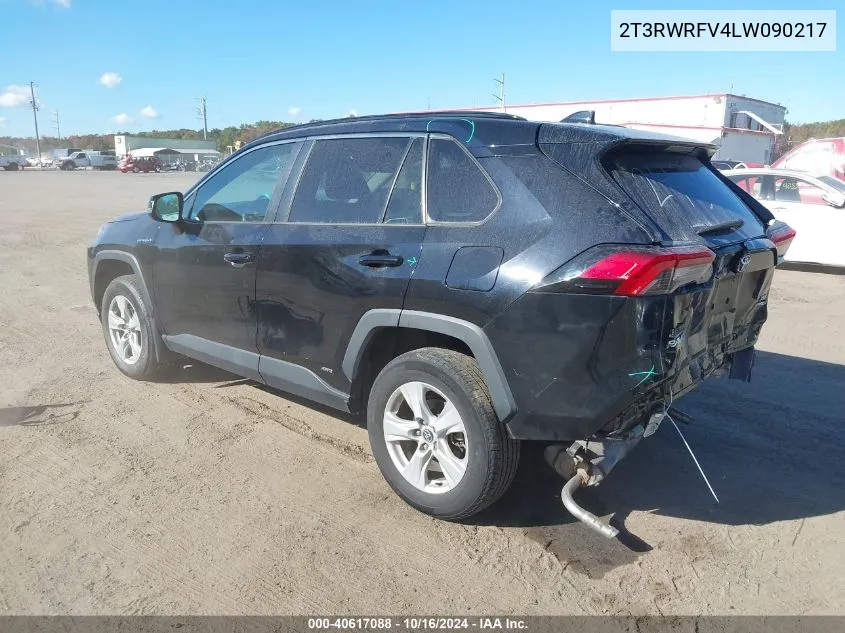 2020 Toyota Rav4 Hybrid Xle VIN: 2T3RWRFV4LW090217 Lot: 40617088