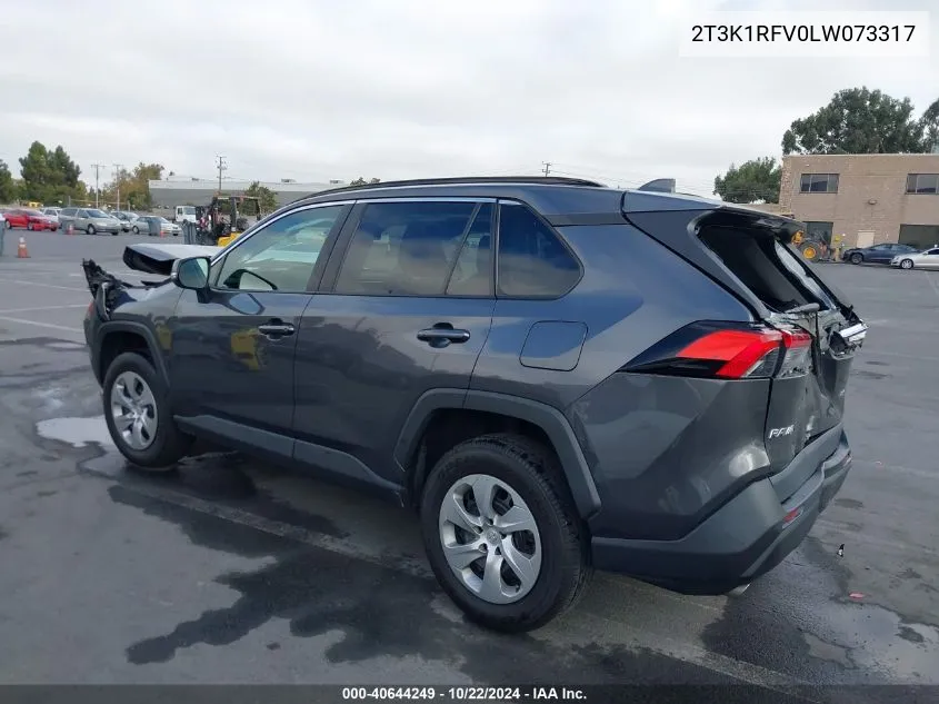 2020 Toyota Rav4 Le VIN: 2T3K1RFV0LW073317 Lot: 40644249