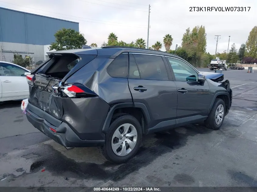 2020 Toyota Rav4 Le VIN: 2T3K1RFV0LW073317 Lot: 40644249