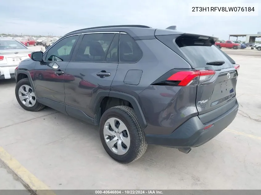 2020 Toyota Rav4 Le VIN: 2T3H1RFV8LW076184 Lot: 40646804