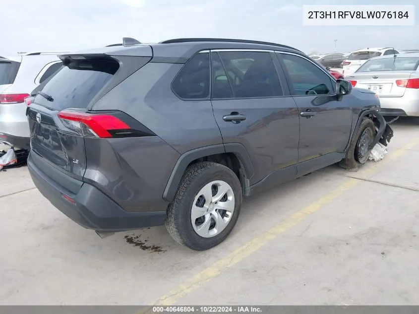 2020 Toyota Rav4 Le VIN: 2T3H1RFV8LW076184 Lot: 40646804