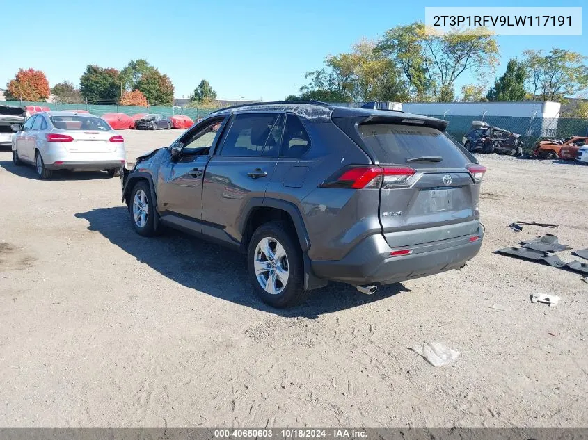 2020 Toyota Rav4 Xle VIN: 2T3P1RFV9LW117191 Lot: 40650603