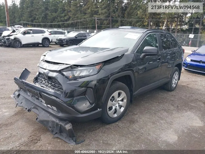 2020 Toyota Rav4 Le VIN: 2T3F1RFV7LW094568 Lot: 40652060