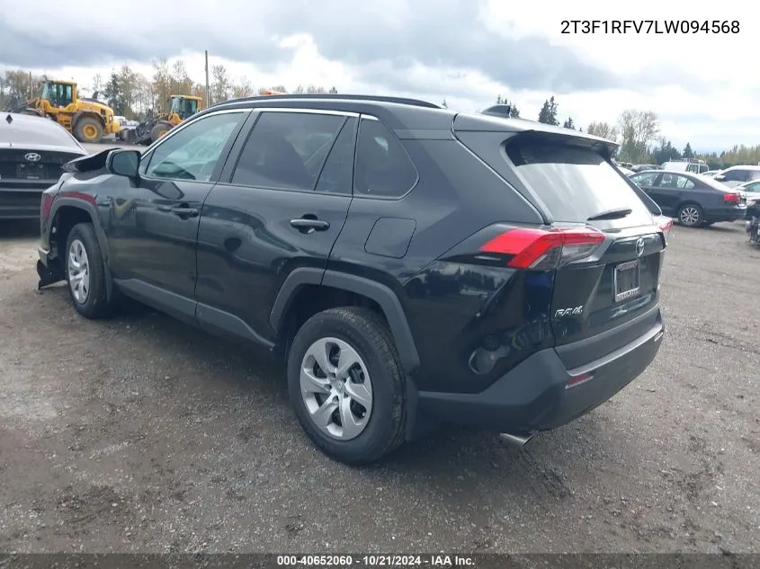 2020 Toyota Rav4 Le VIN: 2T3F1RFV7LW094568 Lot: 40652060