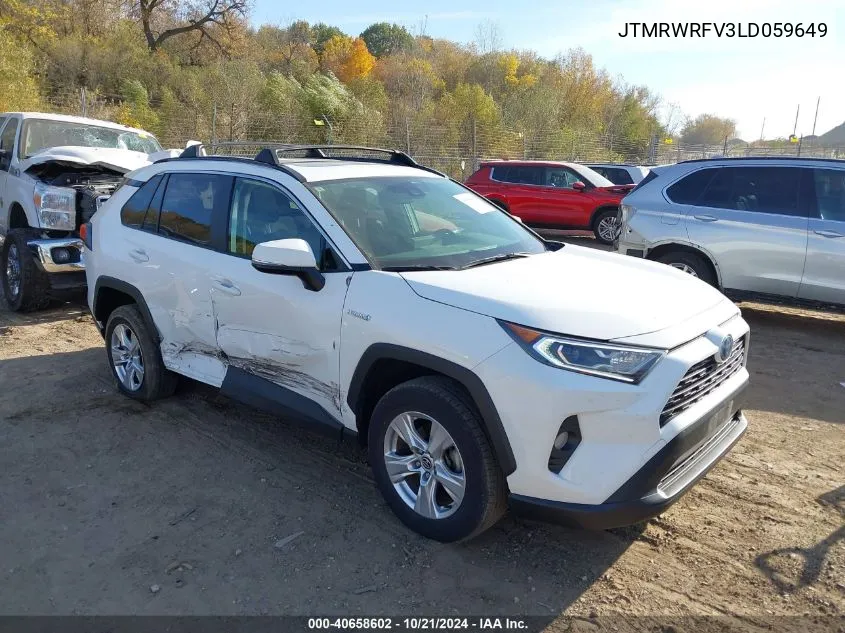 2020 Toyota Rav4 Hybrid Xle VIN: JTMRWRFV3LD059649 Lot: 40658602