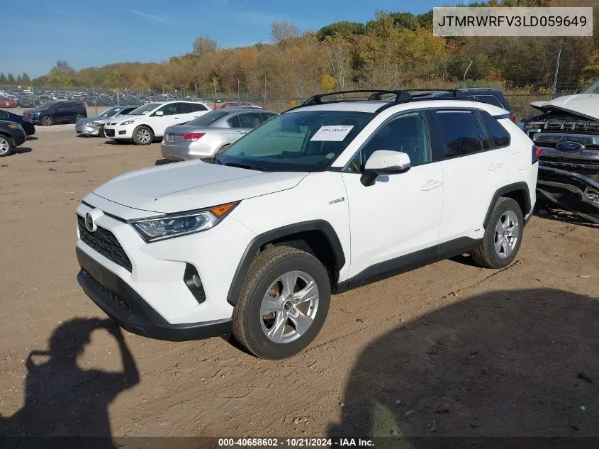 2020 Toyota Rav4 Hybrid Xle VIN: JTMRWRFV3LD059649 Lot: 40658602