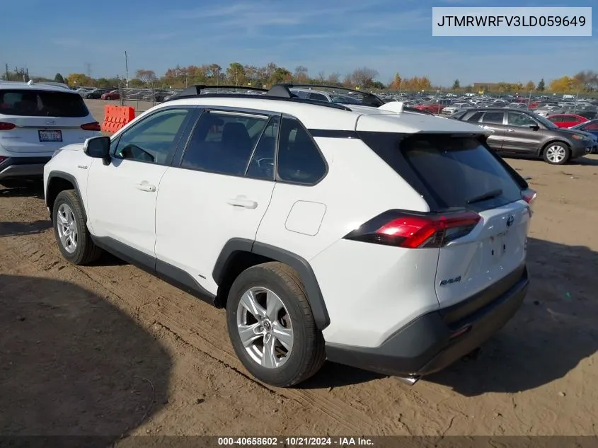 2020 Toyota Rav4 Hybrid Xle VIN: JTMRWRFV3LD059649 Lot: 40658602