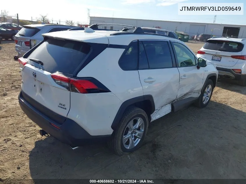 2020 Toyota Rav4 Hybrid Xle VIN: JTMRWRFV3LD059649 Lot: 40658602