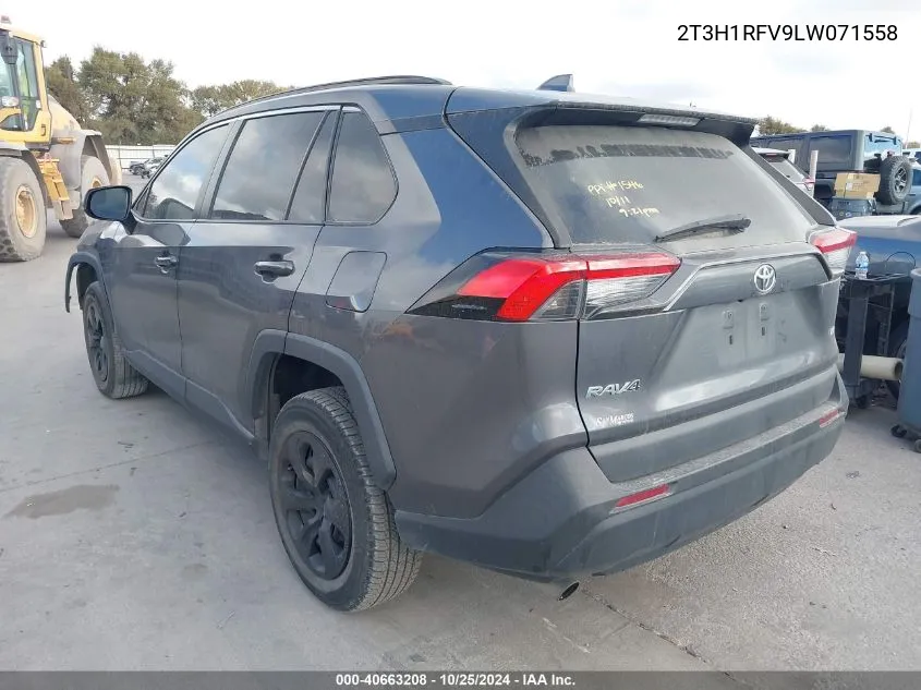 2020 Toyota Rav4 Le VIN: 2T3H1RFV9LW071558 Lot: 40663208