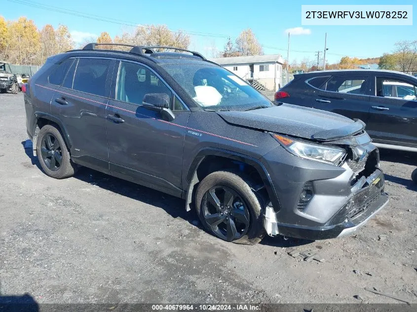 2020 Toyota Rav4 Hybrid Xse VIN: 2T3EWRFV3LW078252 Lot: 40679964