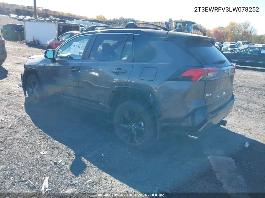 2020 Toyota Rav4 Hybrid Xse VIN: 2T3EWRFV3LW078252 Lot: 40679964