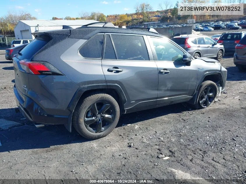 2020 Toyota Rav4 Hybrid Xse VIN: 2T3EWRFV3LW078252 Lot: 40679964