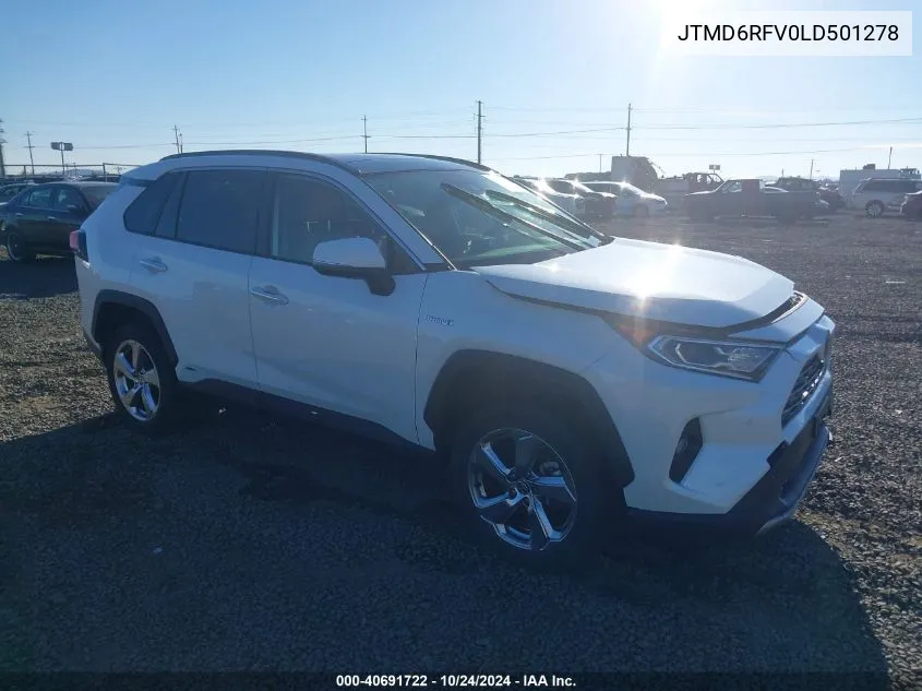 2020 Toyota Rav4 Hybrid Limited VIN: JTMD6RFV0LD501278 Lot: 40691722