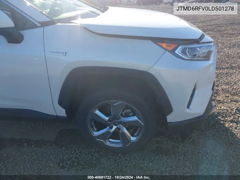 2020 Toyota Rav4 Hybrid Limited VIN: JTMD6RFV0LD501278 Lot: 40691722